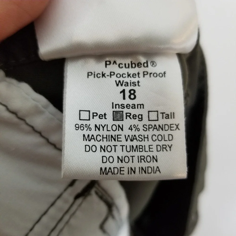 Clothing‎ Arts Women Pick-Pocket Proof Cargo Hiking Pants Sz 18 Reg Gray Nylon